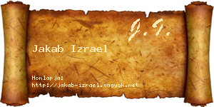 Jakab Izrael névjegykártya